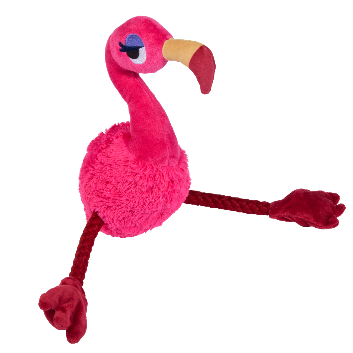 Fahari Flamingo Plush Extra-Large + Tug Dog Toy