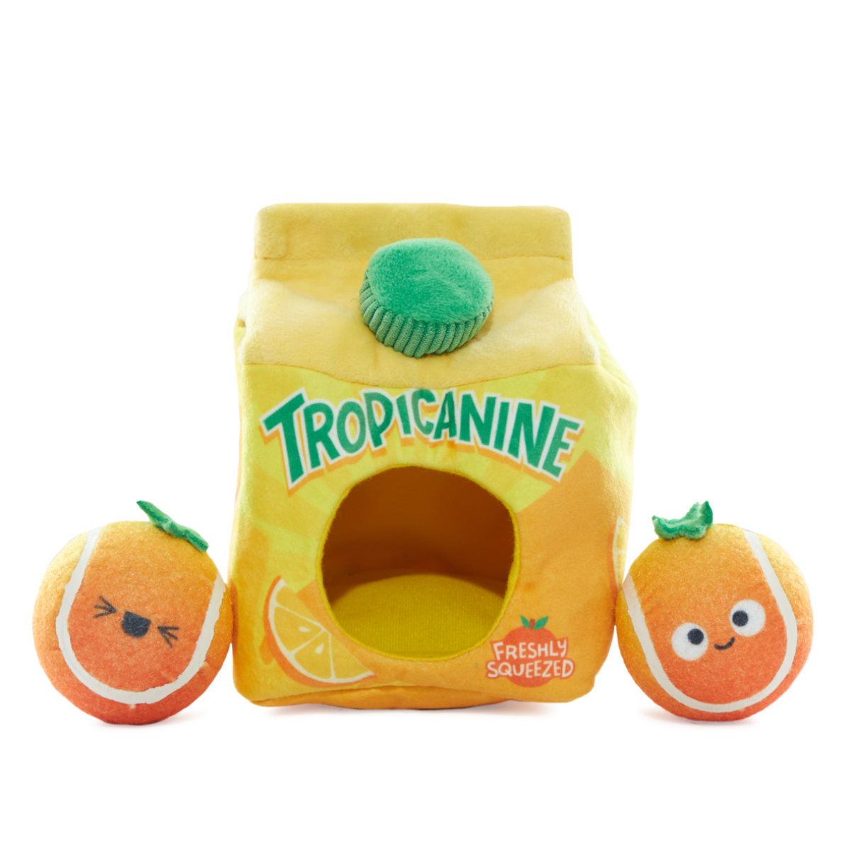 Fresh Squeaked OJ Plush Multi-Part Enrichment + Fetch Dog Toy