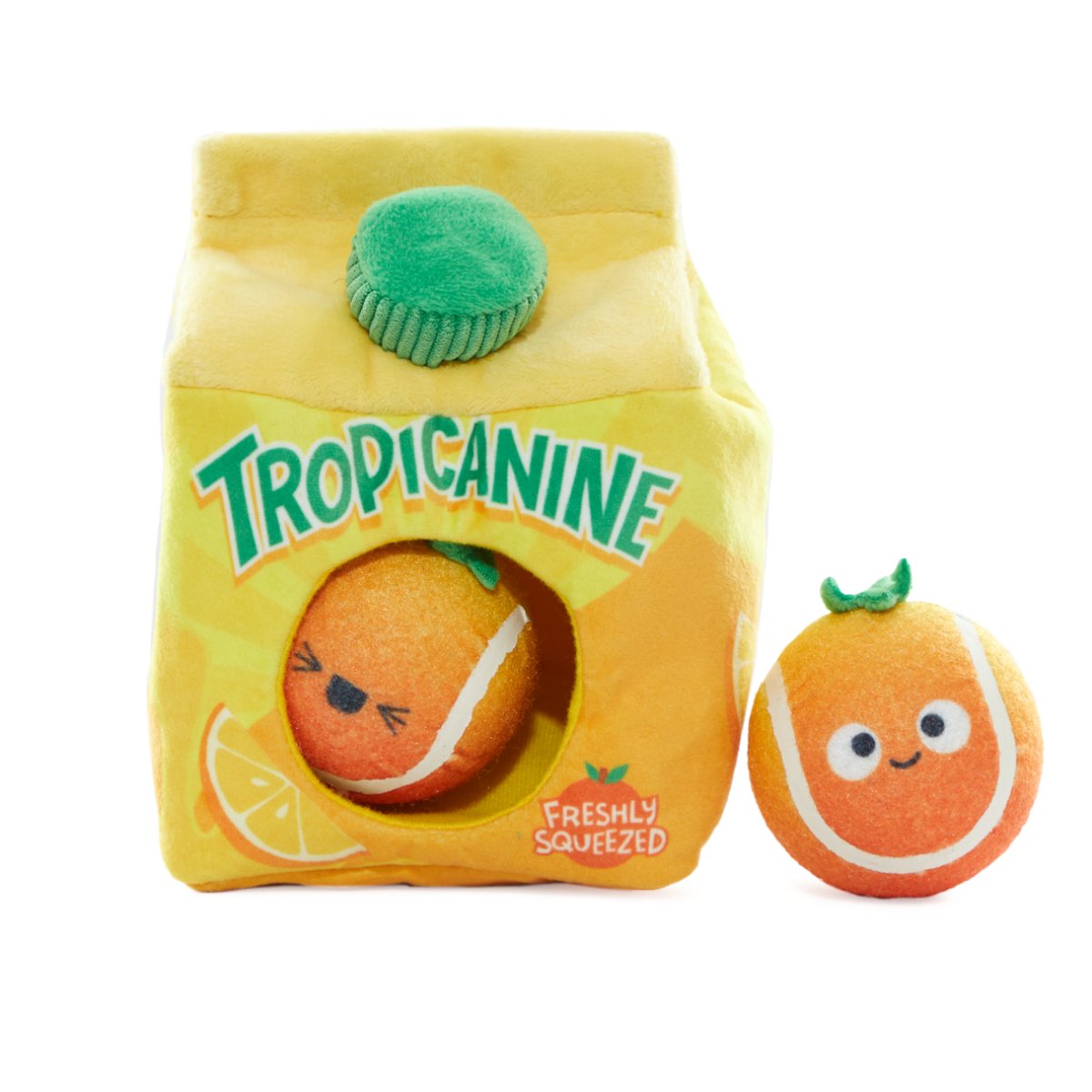 Fresh Squeaked OJ Plush Multi-Part Enrichment + Fetch Dog Toy