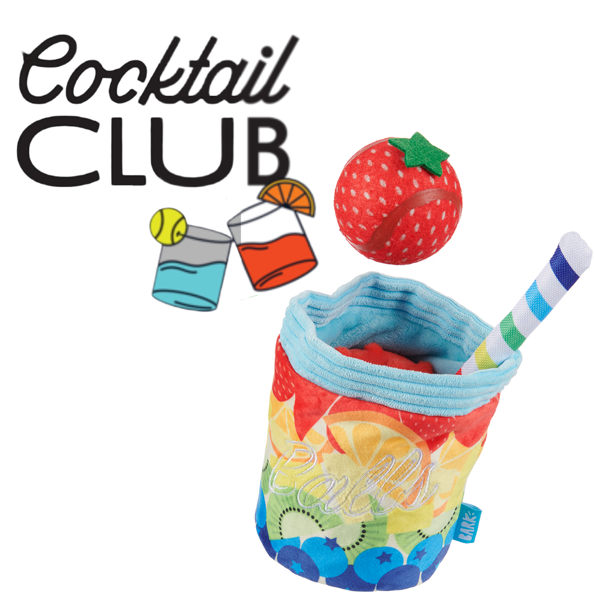 Cocktail Club, Plush Cocktail Monthly Dog Toys