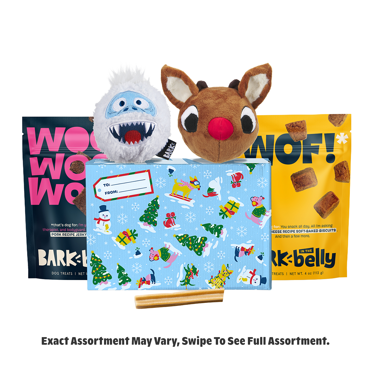 Rudolph® Holiday Super Chewer Gift Box#Assortment_No Extra Toy #Dog Size_L