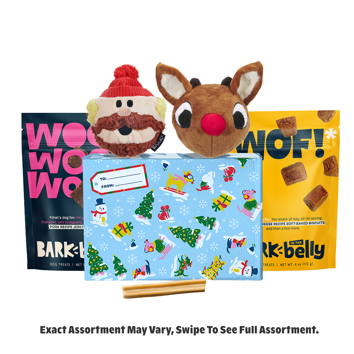Rudolph® Holiday Super Chewer Gift Box#Assortment_No Extra Toy #Dog Size_M