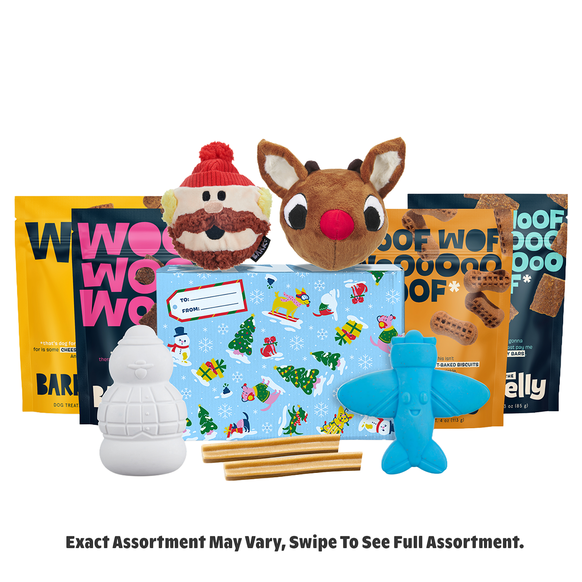 Rudolph® Holiday Super Chewer Gift Box#Assortment_Double Deluxe #Dog Size_M
