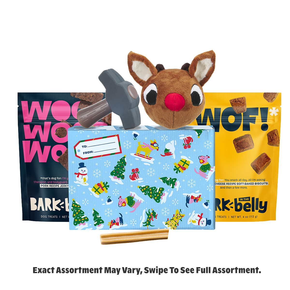 Rudolph® Holiday Super Chewer Gift Box#Assortment_No Extra Toy #Dog Size_S