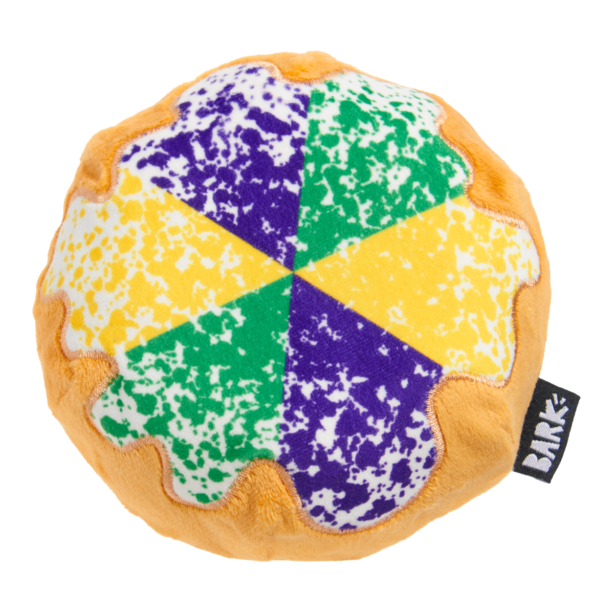 Mardi Paws King Cake Durable Super Chewer 2-in-1 Rip and Reveal + Enrichment Dog Toy