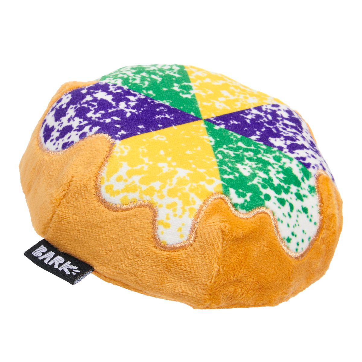 Mardi Paws King Cake Durable Super Chewer 2-in-1 Rip and Reveal + Enrichment Dog Toy