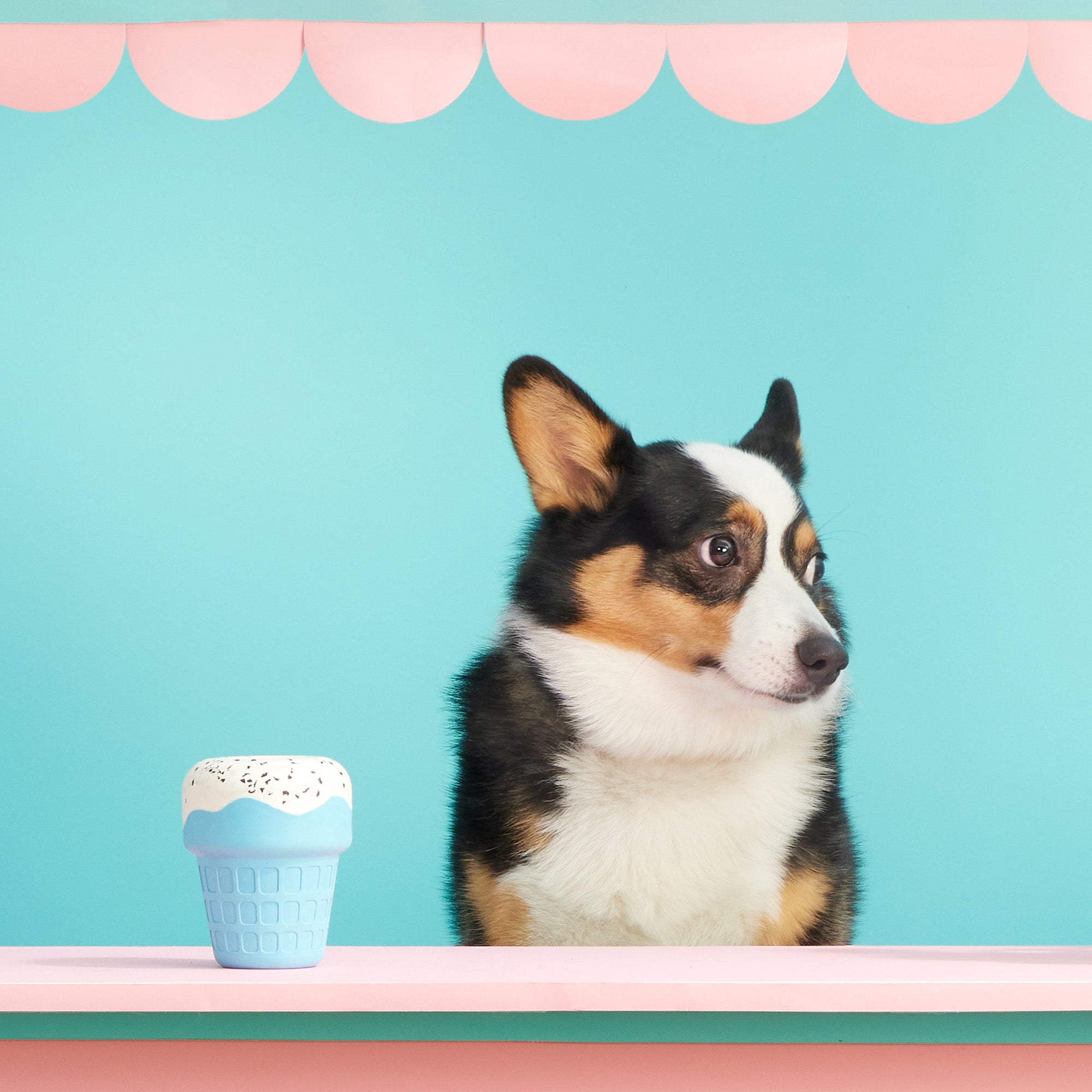 Cool Pup Mini Ice Cream Cone Pink Dog Toy