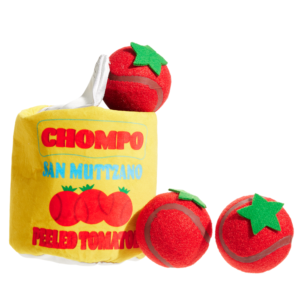 San Muttzano Tomatoes Plush Multi-Part Enrichment + Fetch Dog Toy