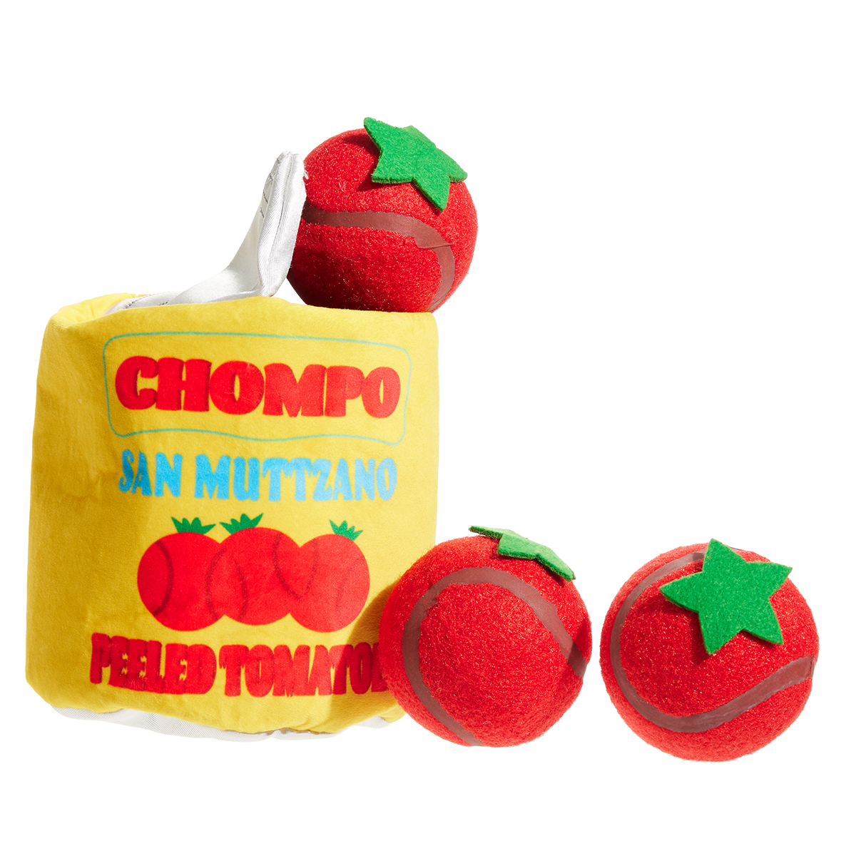 San Muttzano Tomatoes Plush Multi-Part Enrichment + Fetch Dog Toy