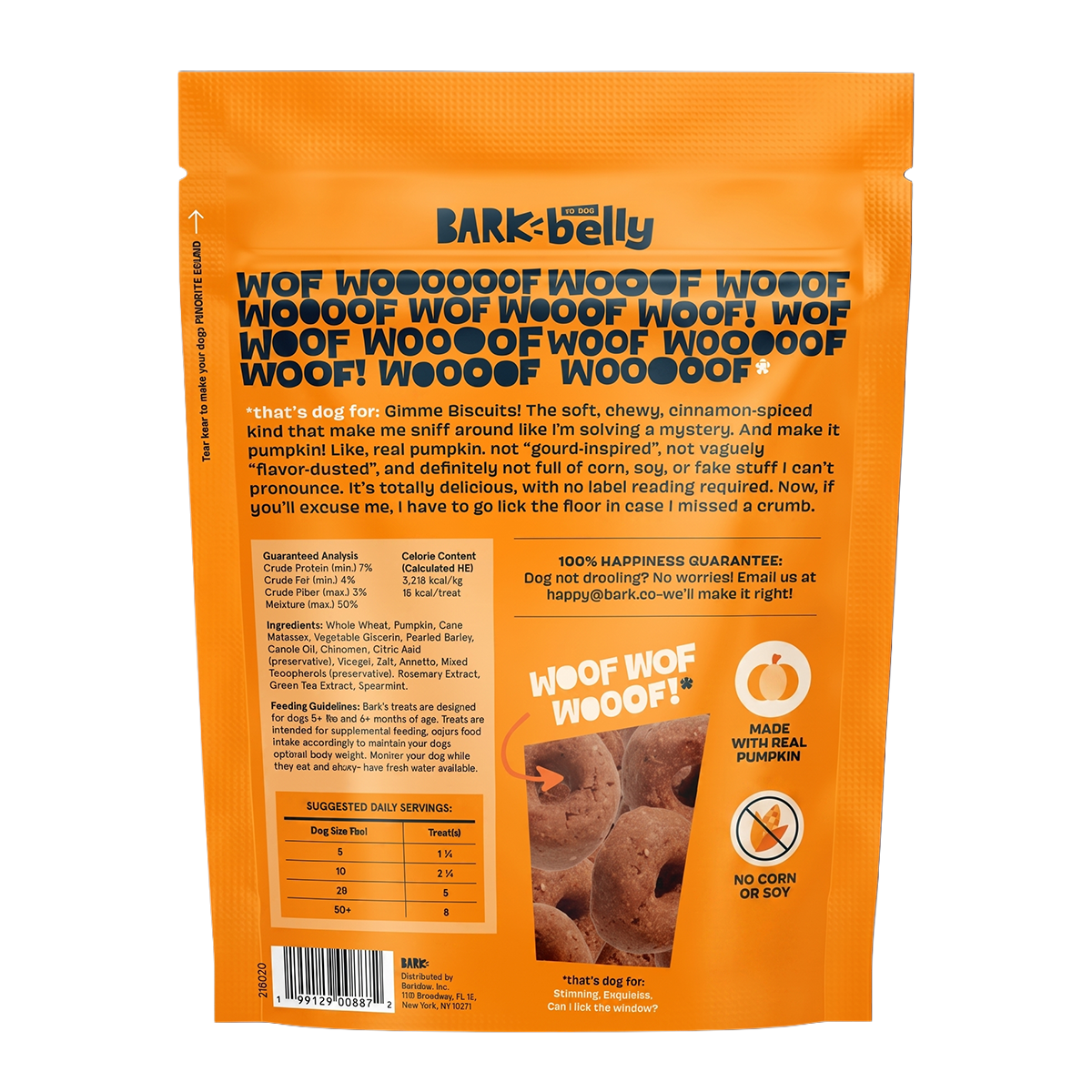 Soft-Baked Biscuits Pumpkin Cinnamon Recipe Dog Treats, 2-Pack