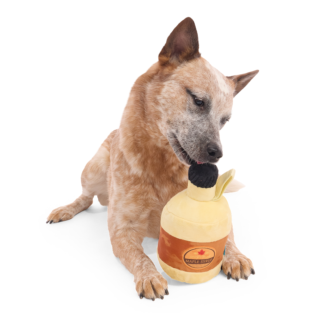Sticky Paws Maple Syrup Plush 2-in-1 + Tug Dog Toy