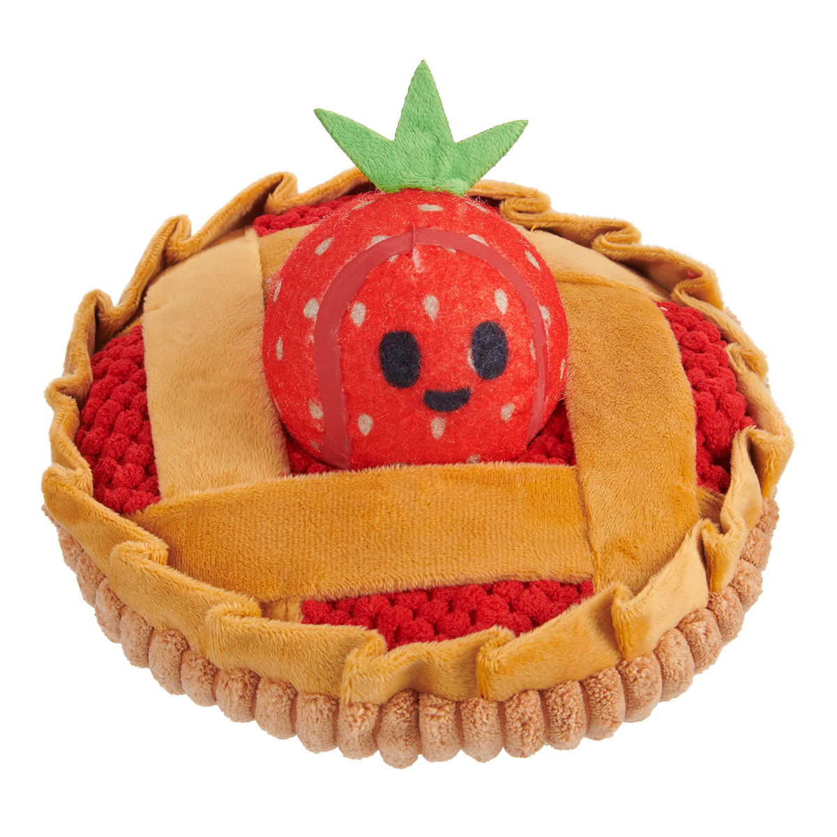Strawberry Pie Plush Multi-Part + Enrichment Dog Toy