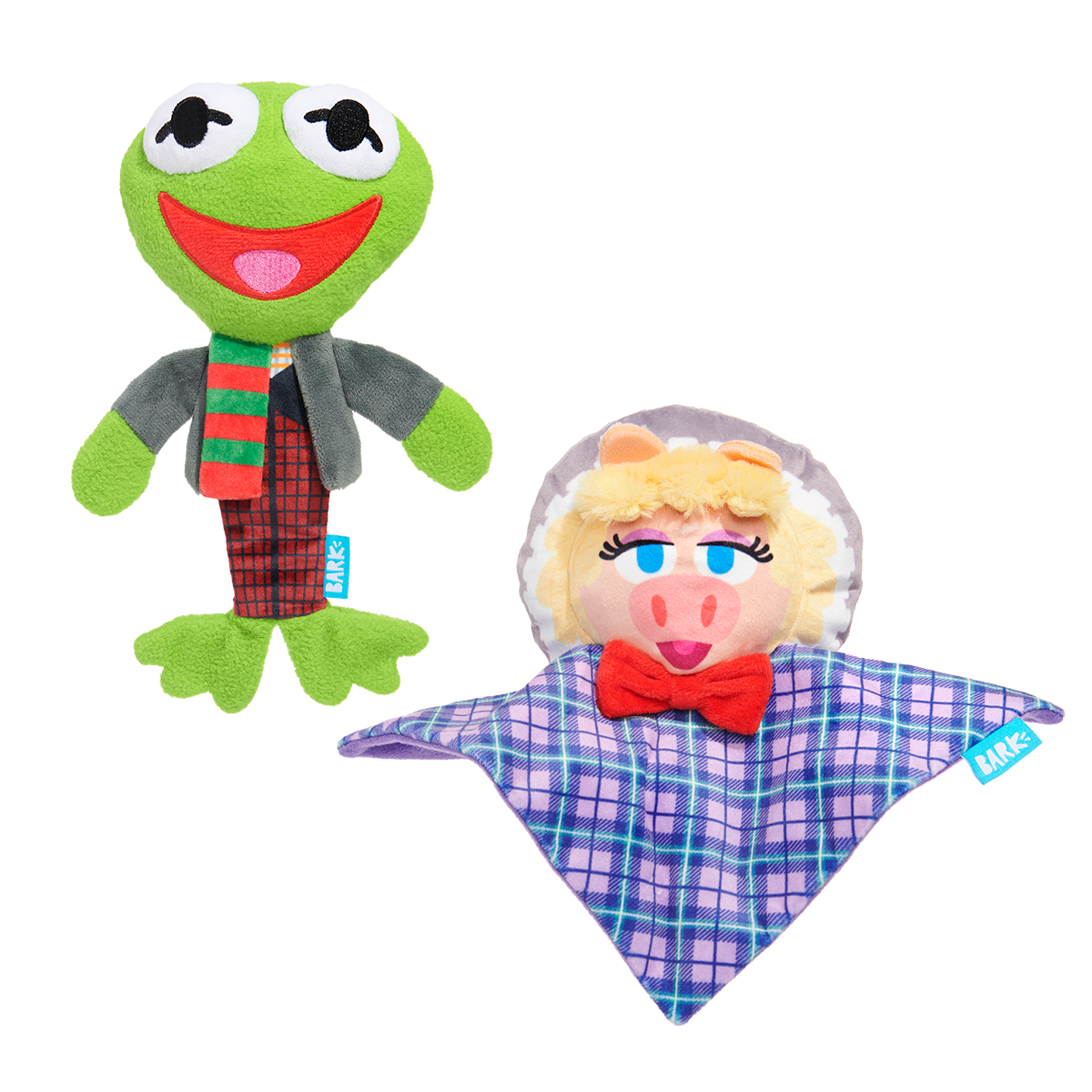 The Muppet Kermit & Miss Piggy Plush Dog Toy Bundle