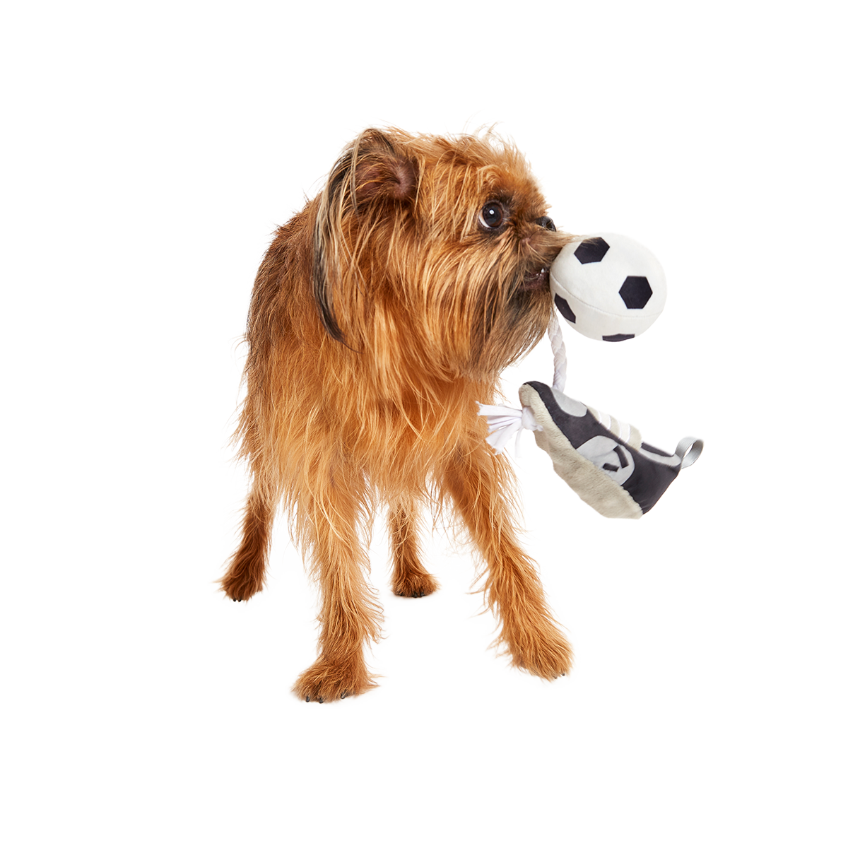 World Pup Cleat Plush Tug + Enrichment Dog Toy