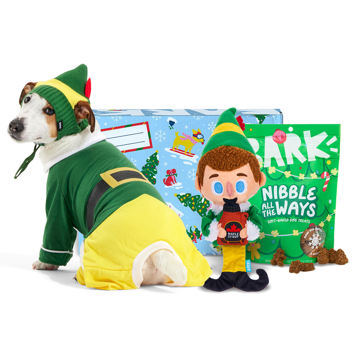 Elf Dog Toy & Treat Holiday Gift Box
