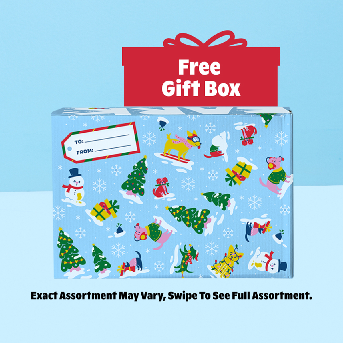 Snowman Dog Toys + Dog Scarf & Human Hat Holiday Gift Box