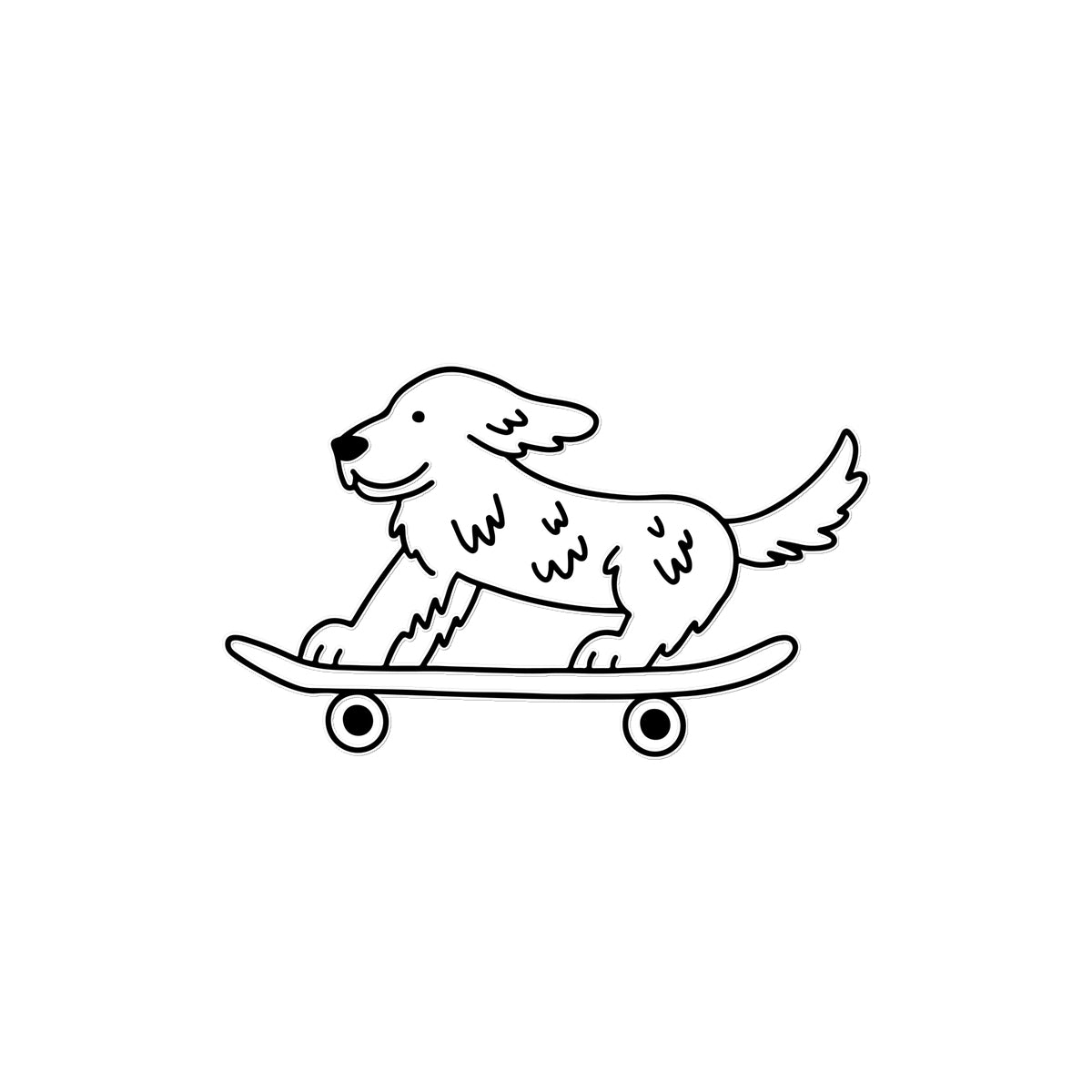 Dog on Skateboard Temporary Tattoo