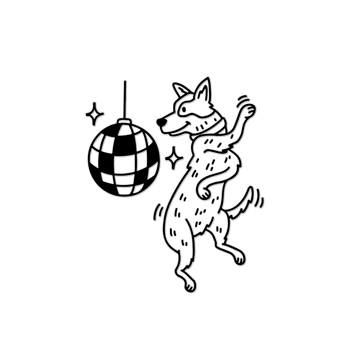 Dog Disco Temporary Tattoo