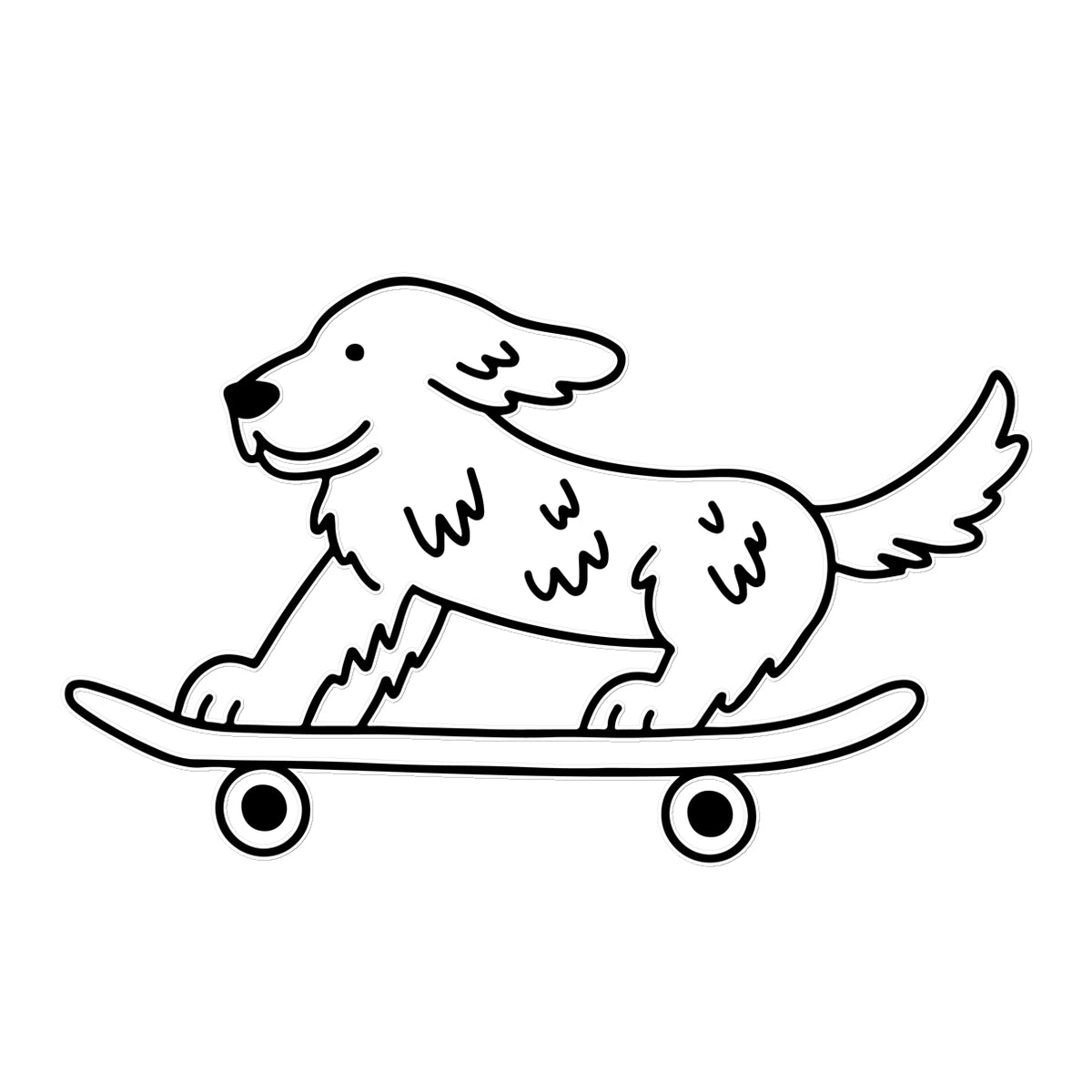 Dog on Skateboard Temporary Tattoo