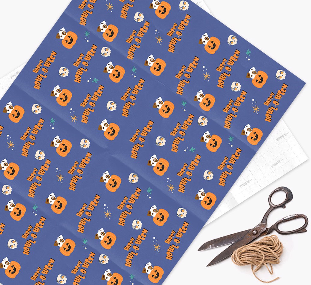 Personalized Dog Gift Wrap: Happy Howl-o-ween