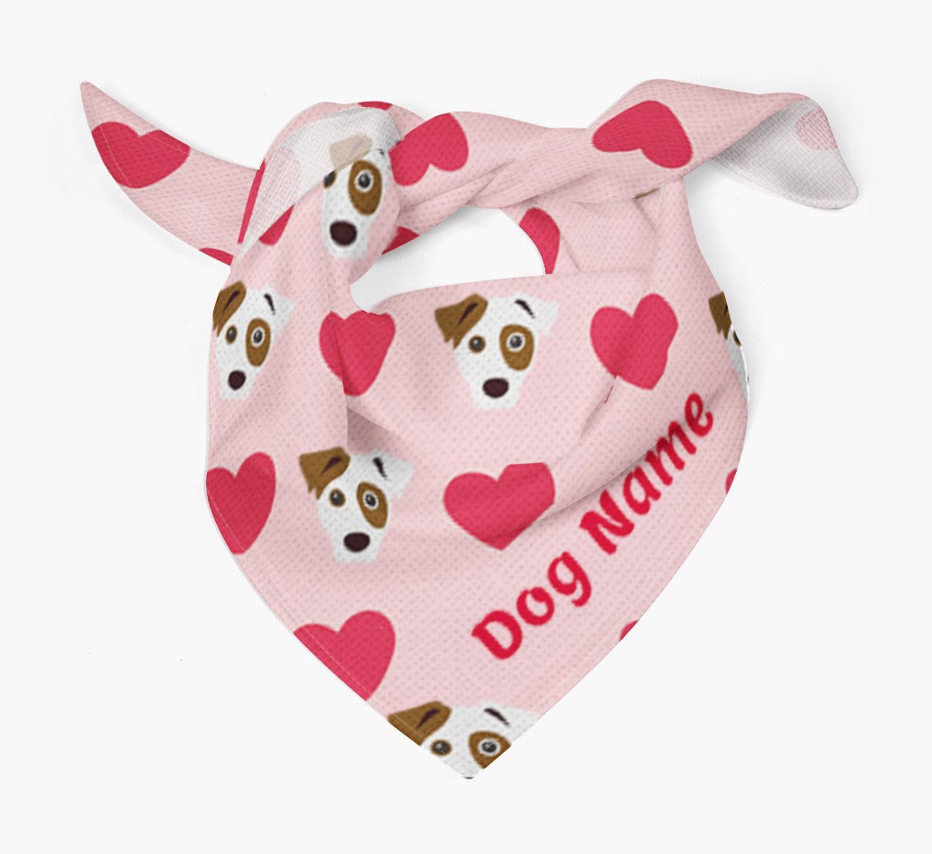 Personalized Dog Bandana: Heart Pattern