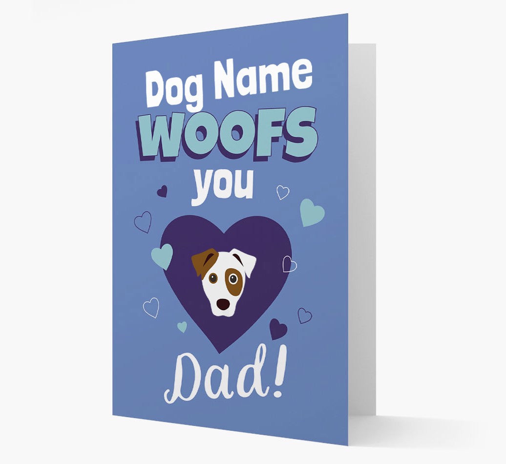 Personalized Dog Card: I Woof You Dad