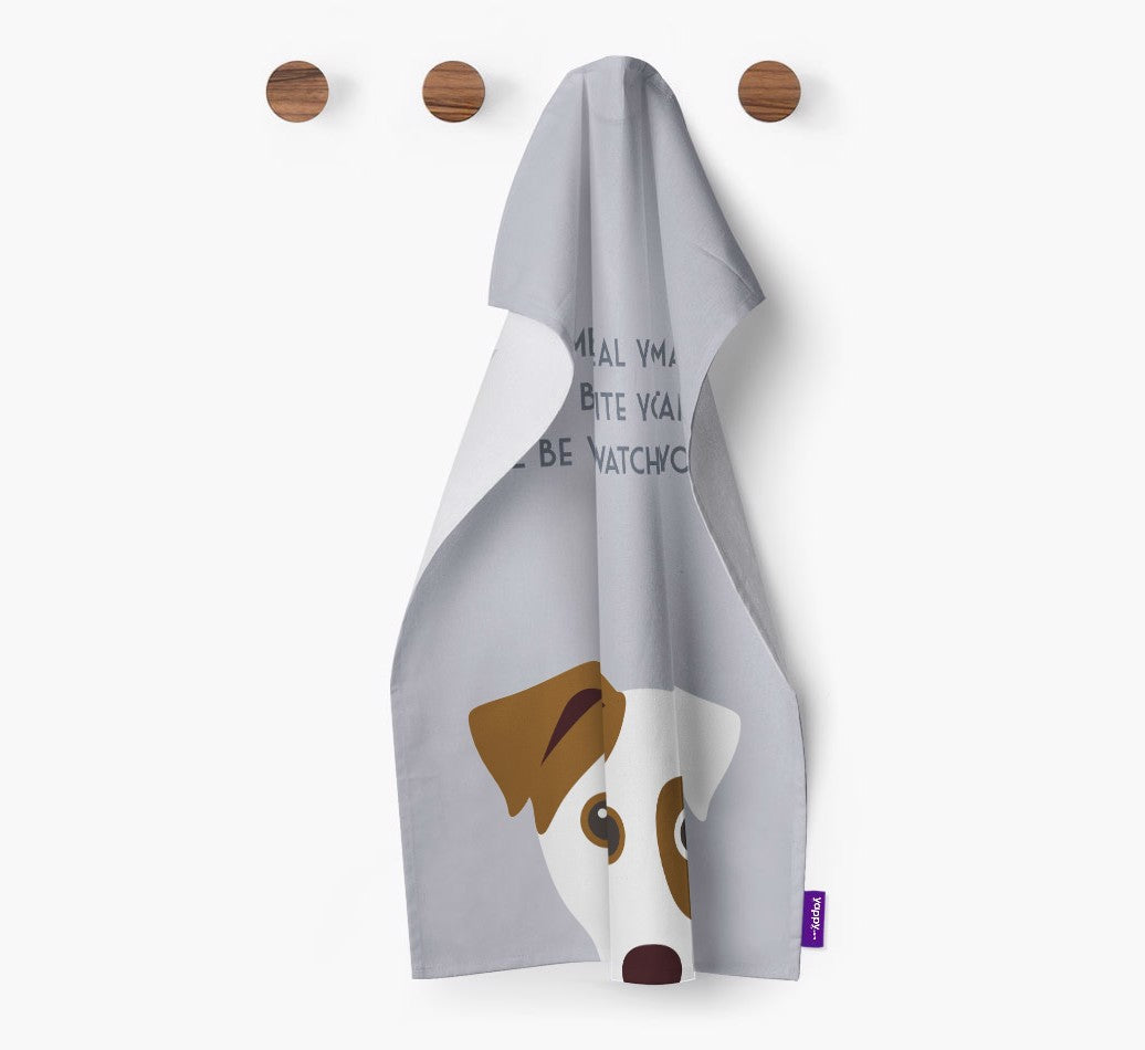 Personalized Dog Dish Towel: I’ll Be Watching You