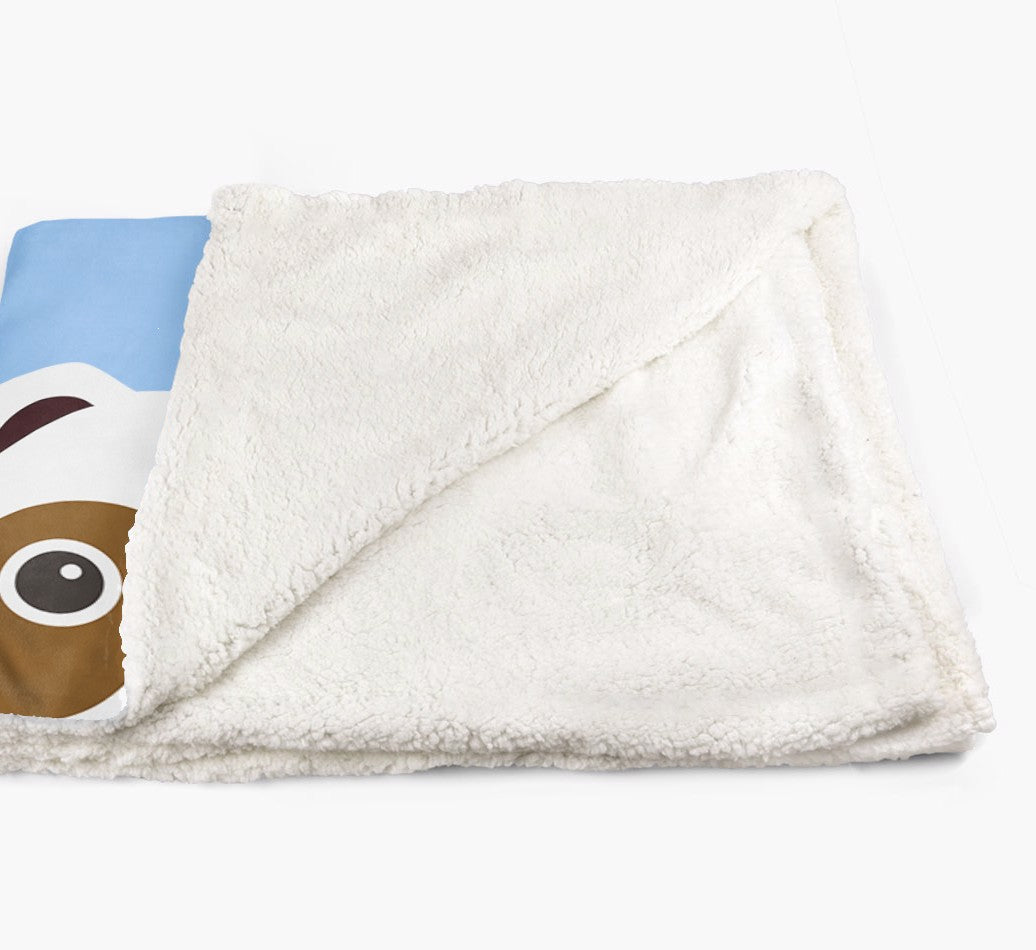 Personalized Sherpa Fleece Blanket: Peeking Icon