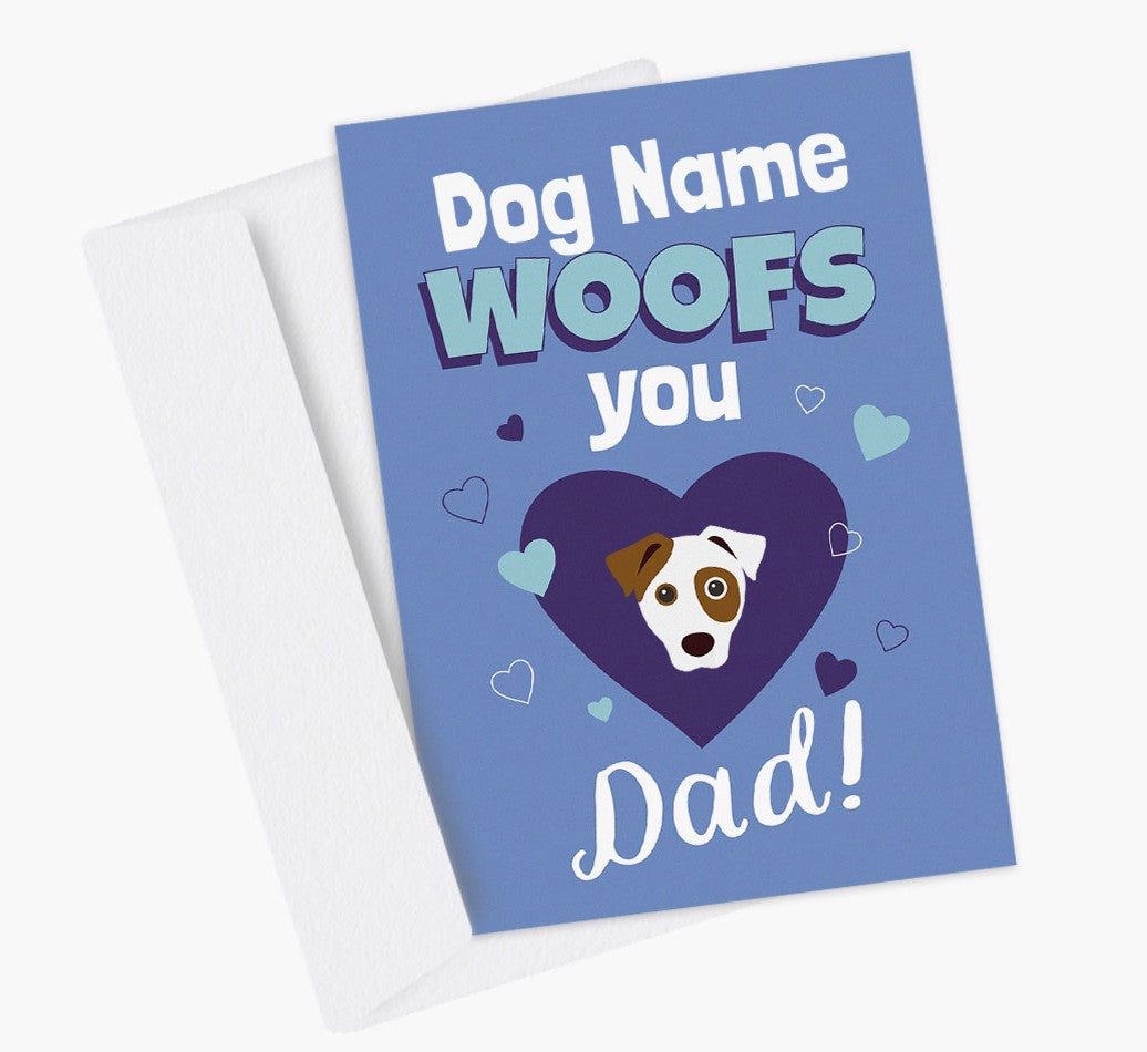 Personalized Dog Card: I Woof You Dad