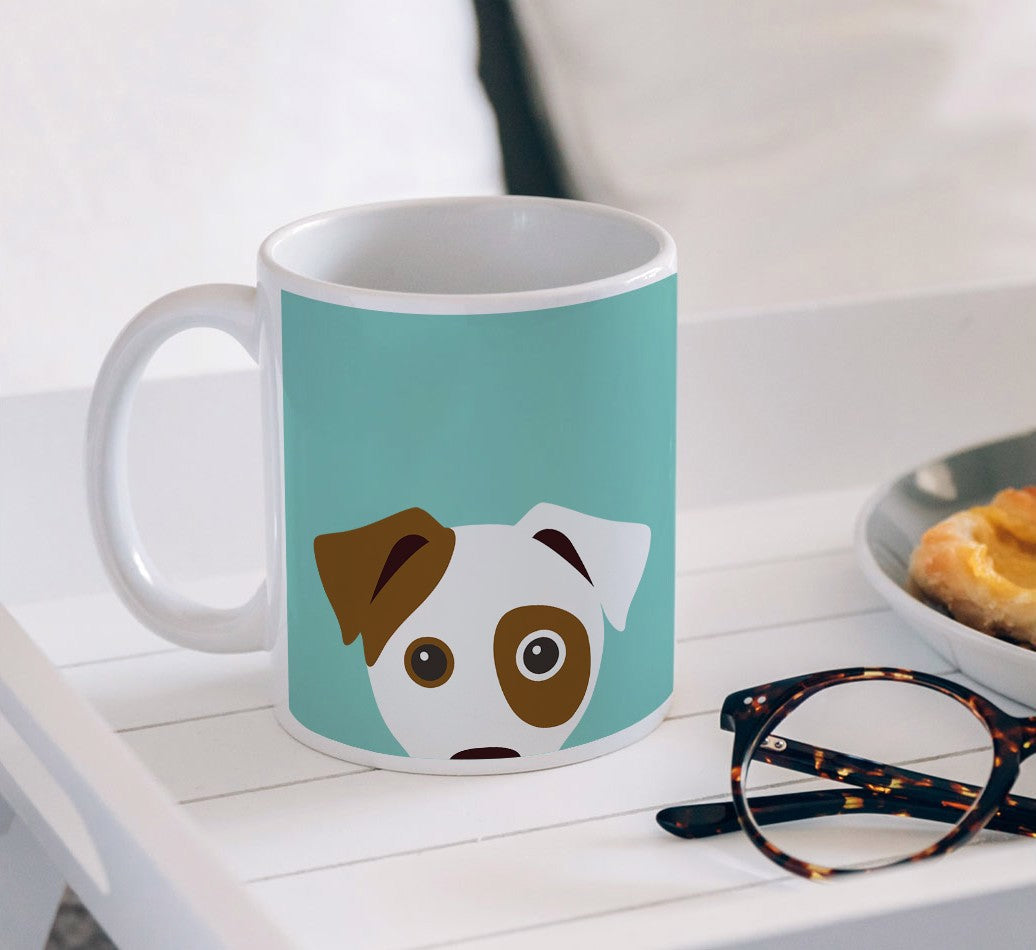 Personalized Dog Mug: Peeking Dog Icon