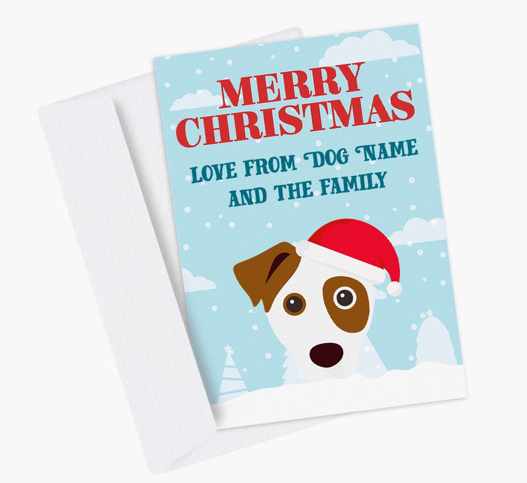 Personalized Dog Card: Merry Christmas from The Family