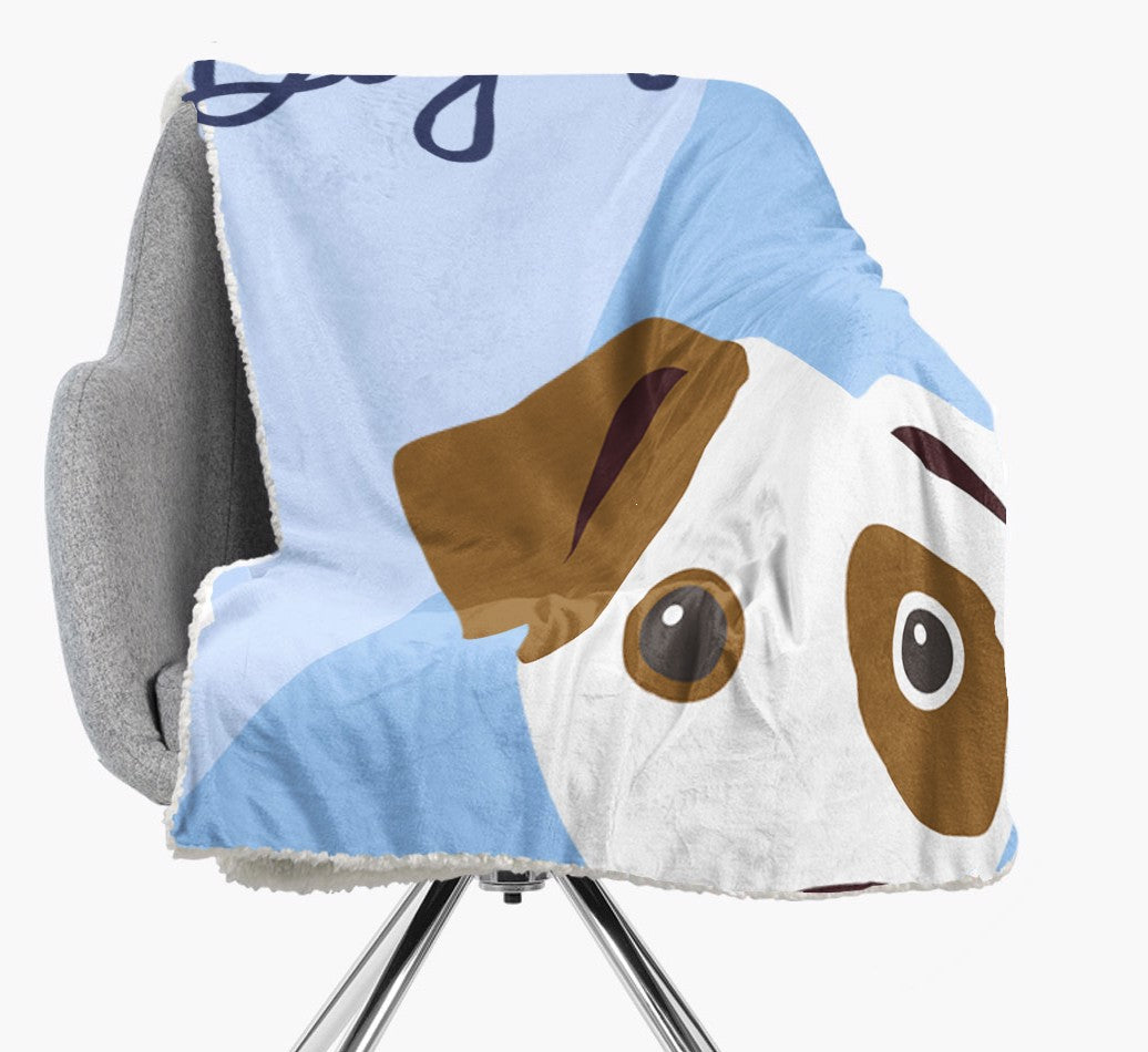 Personalized Sherpa Fleece Blanket: Peeking Icon