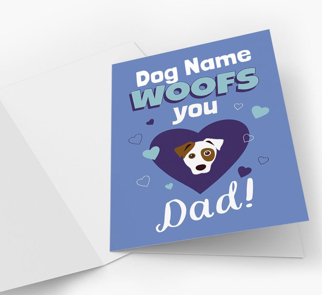 Personalized Dog Card: I Woof You Dad