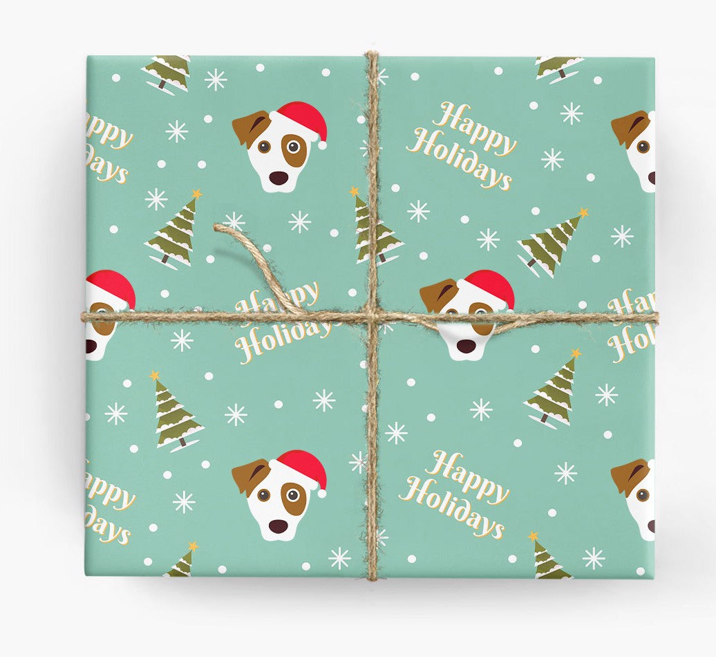 Personalized Dog Gift Wrap: Happy Holidays