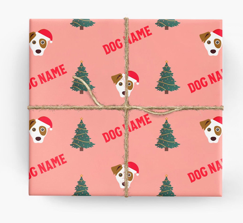 Personalized Dog Gift Wrap: Christmas Trees