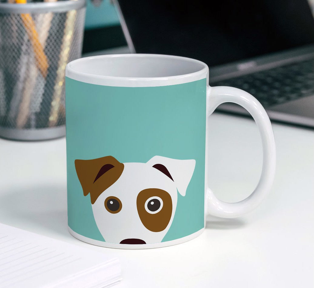 Personalized Dog Mug: Peeking Dog Icon